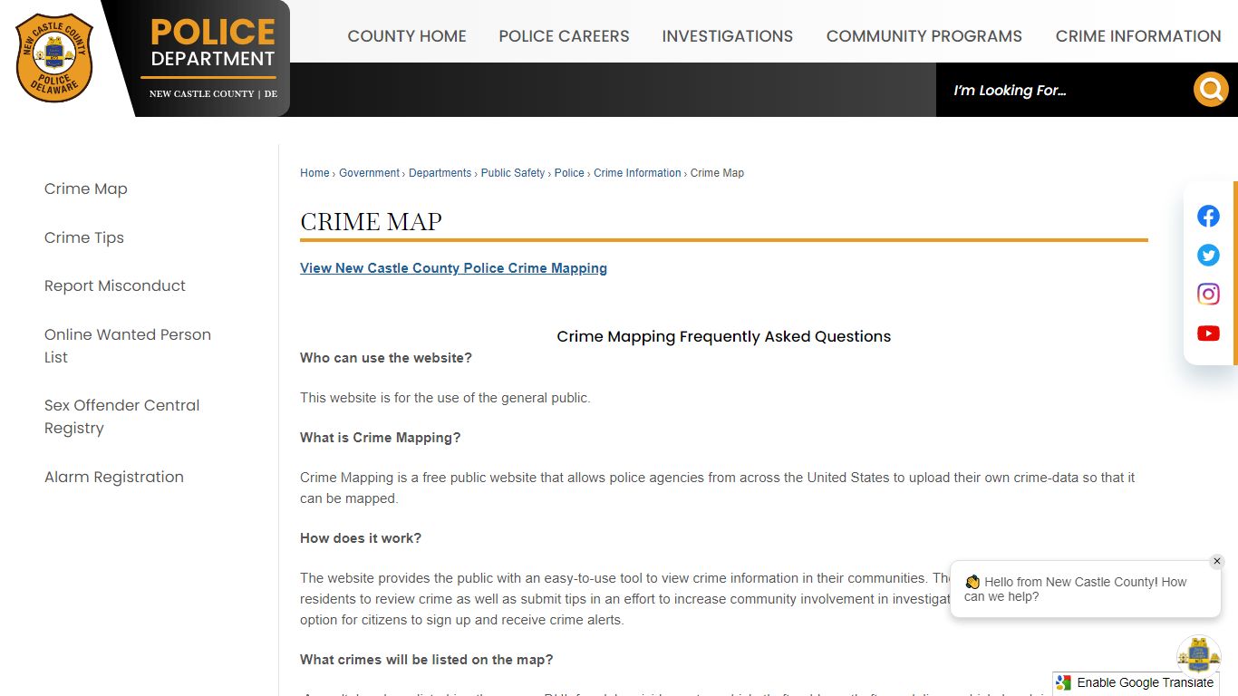 Crime Map | New Castle County, DE - Official Website